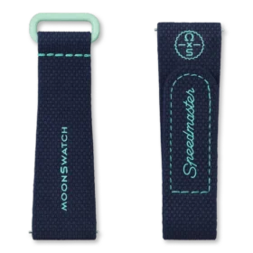 Correa de caucho azul oscuro/verde de MoonSwatch
