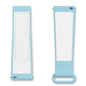 Correa de caucho MoonSwatch azul claro/blanco