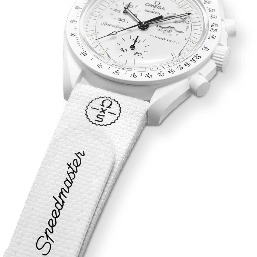 Correa de caucho MoonSwatch blanca/blanca