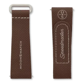 Correa de caucho MoonSwatch marrón/beige