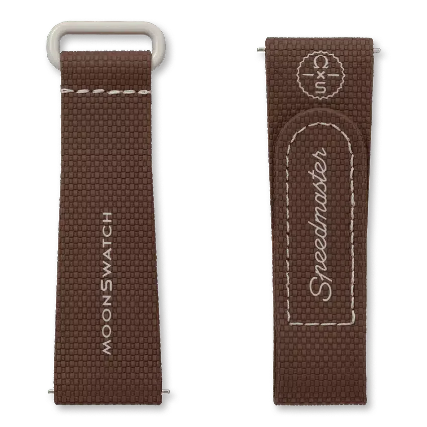 Correa de caucho MoonSwatch marrón/beige