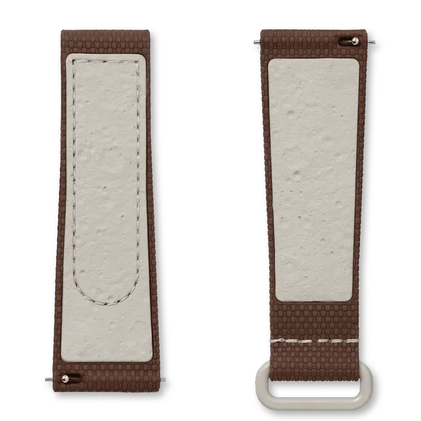Correa de caucho MoonSwatch marrón/beige
