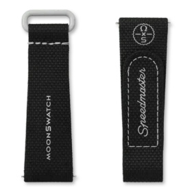 Correa MoonSwatch de caucho negro/gris