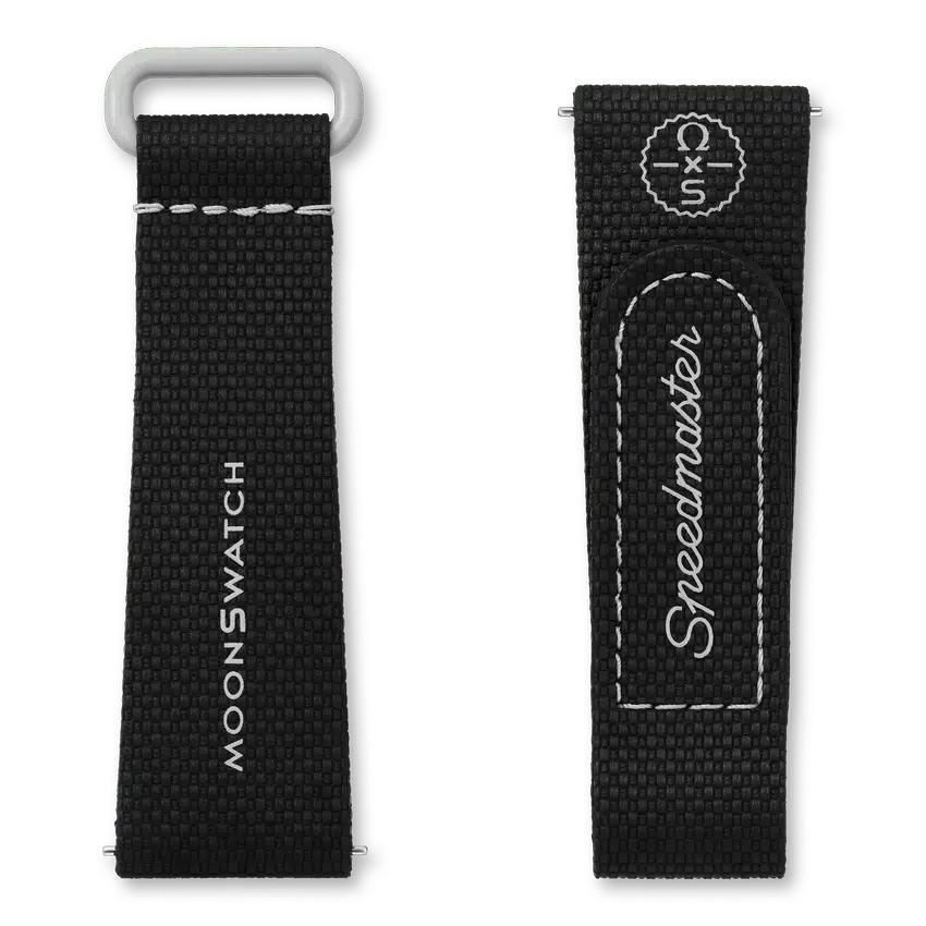 Correa MoonSwatch de caucho negro/gris