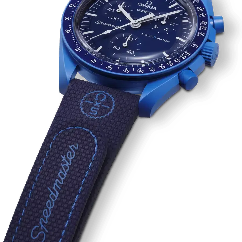 MoonSwatch de caucho azul marino/azul