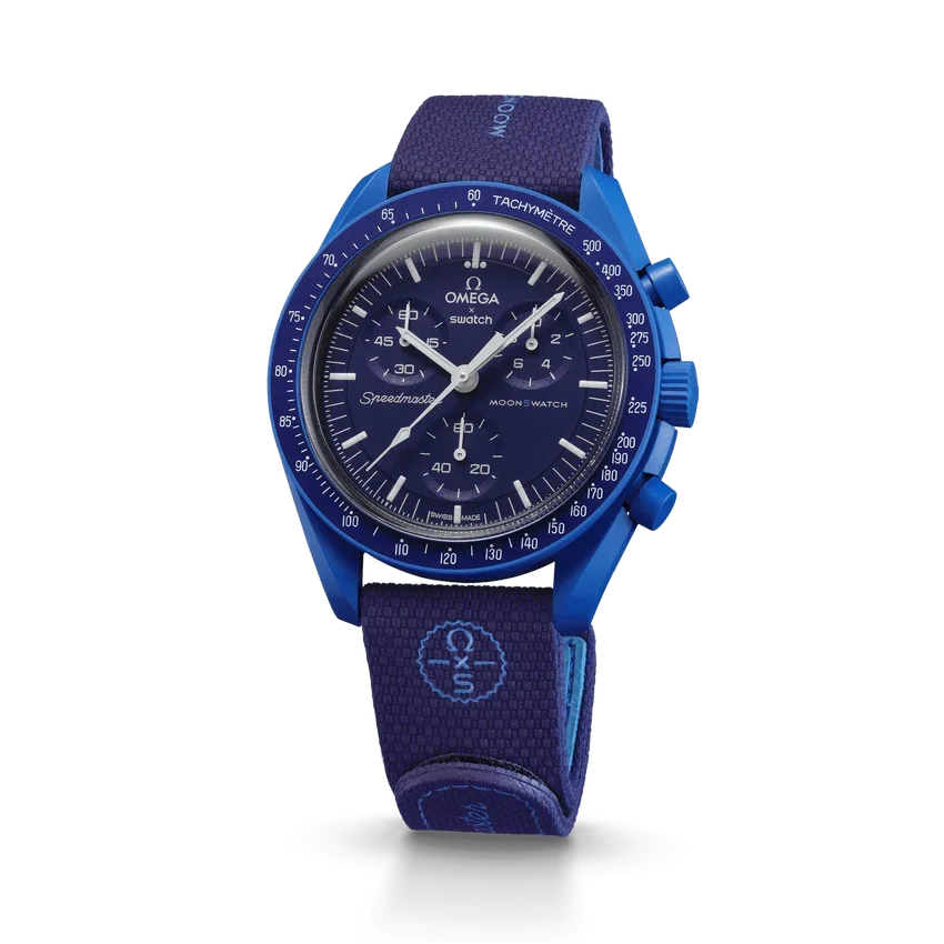 MoonSwatch de caucho azul marino/azul
