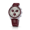 MoonSwatch de caucho burdeos/gris claro