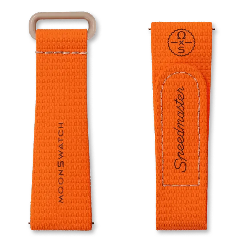 MoonSwatch de caucho naranja/arena