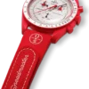 MoonSwatch de caucho rojo/blanco