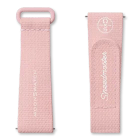 MoonSwatch de caucho rosa claro/blanco