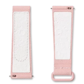 MoonSwatch de caucho rosa claro/blanco