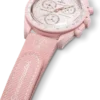 MoonSwatch de caucho rosa claro/blanco