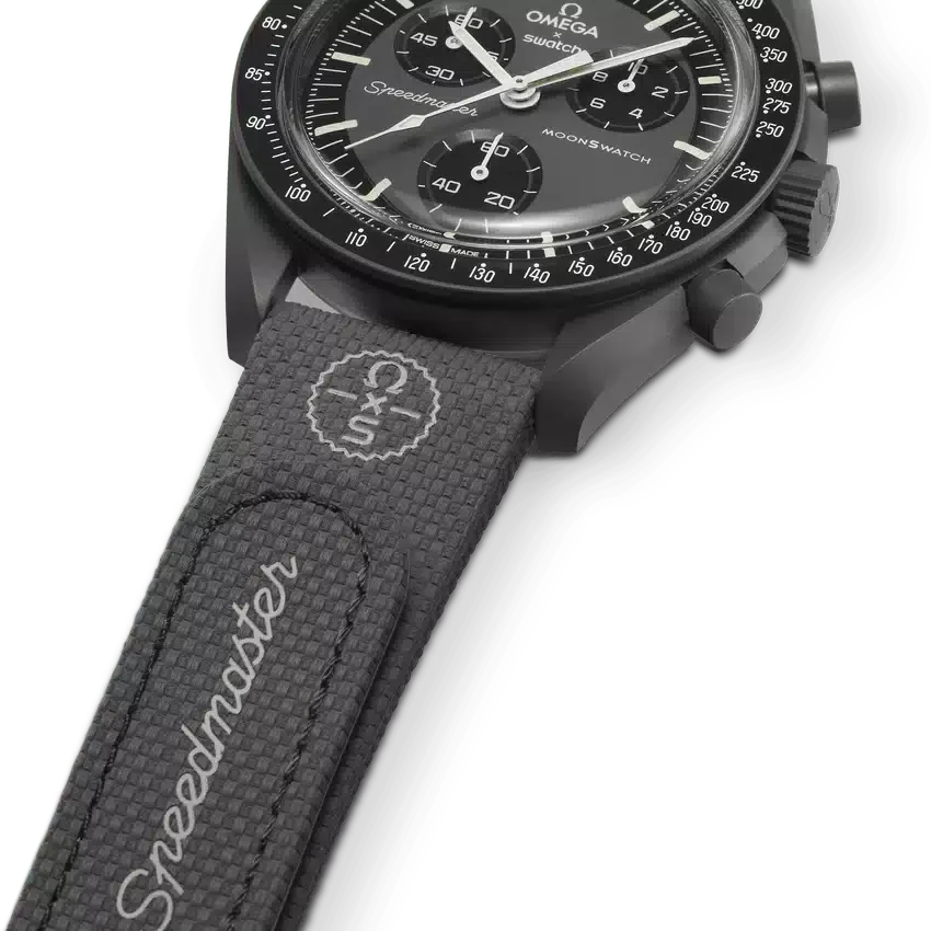MoonSwatch Gris oscuro/Negro de caucho