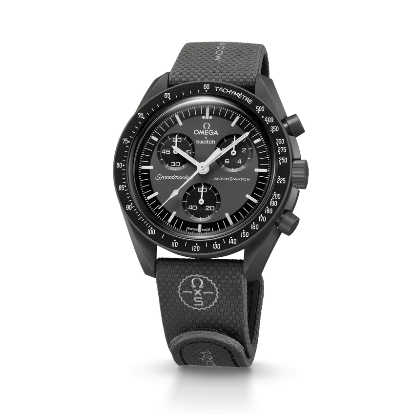 MoonSwatch Gris oscuro/Negro de caucho