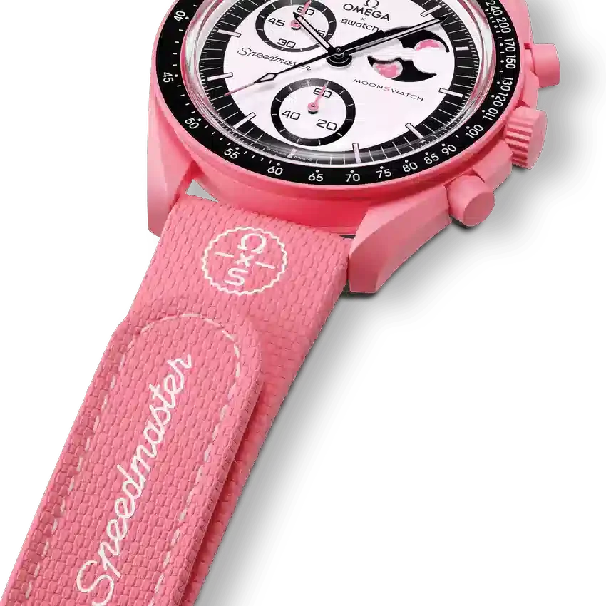 MoonSwatch rosa/caucho rosa